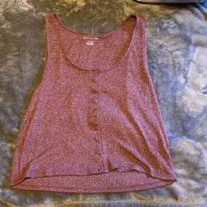 women’s ribbed burgundy tank top